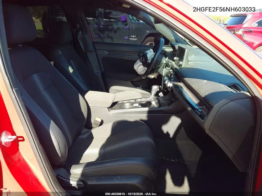2022 HONDA CIVIC VIN 2HGFE2F56NH603033 — фото 5