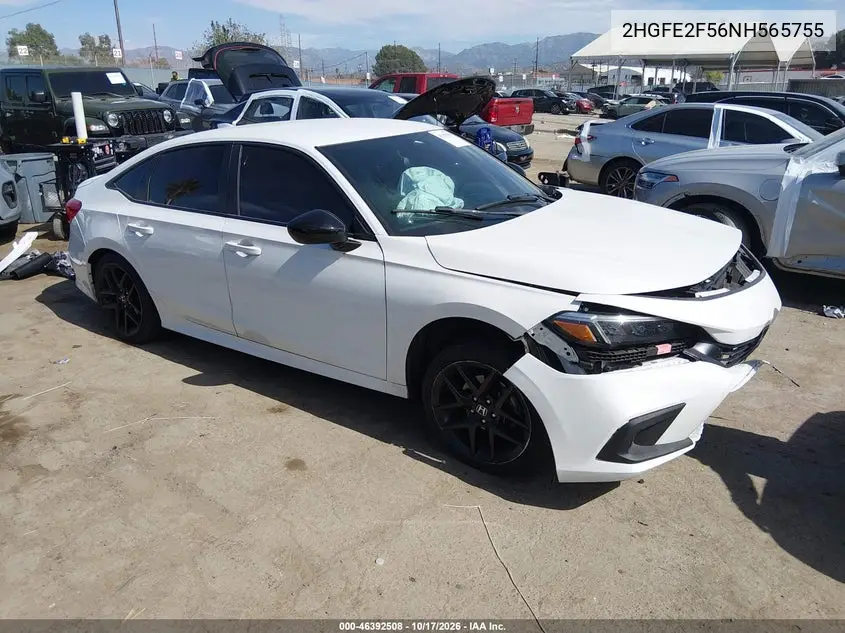 HONDA CIVIC 2022, VIN 2HGFE2F56NH565755