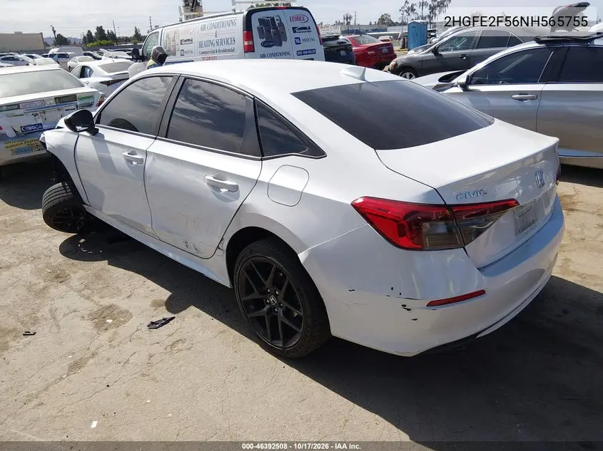 2022 HONDA CIVIC VIN 2HGFE2F56NH565755 — фото 3