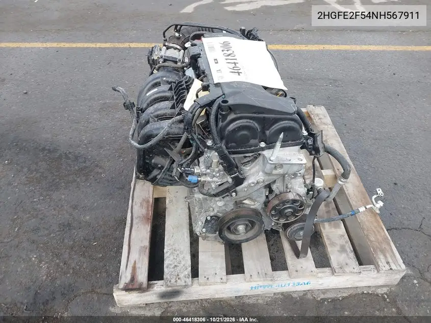HONDA CIVIC 2022, VIN 2HGFE2F54NH567911