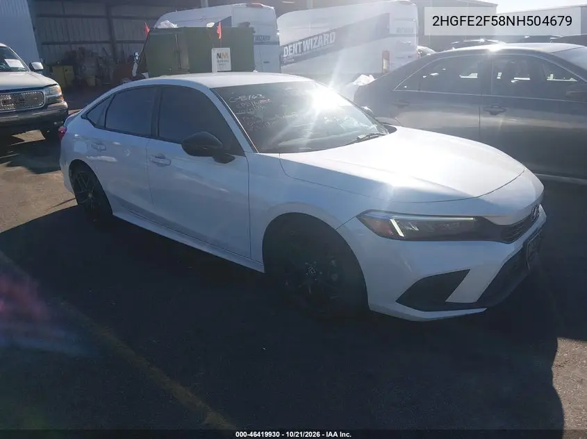 HONDA CIVIC 2022, VIN 2HGFE2F58NH504679