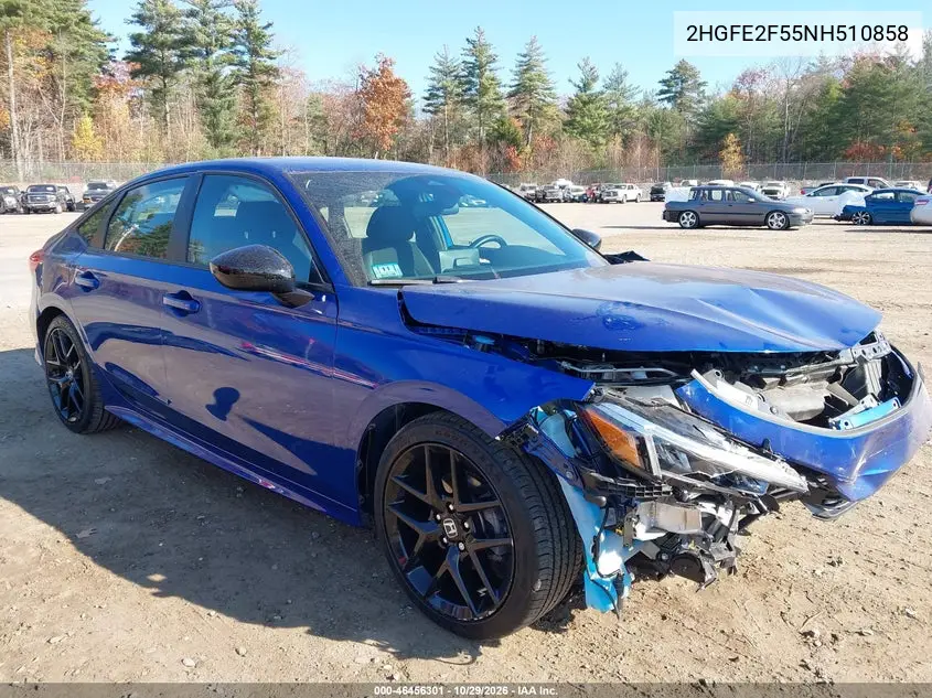 HONDA CIVIC 2022, VIN 2HGFE2F55NH510858