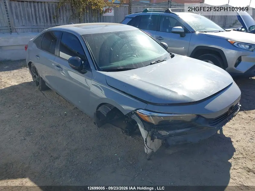 HONDA CIVIC 2023, VIN 2HGFE2F52PH103969