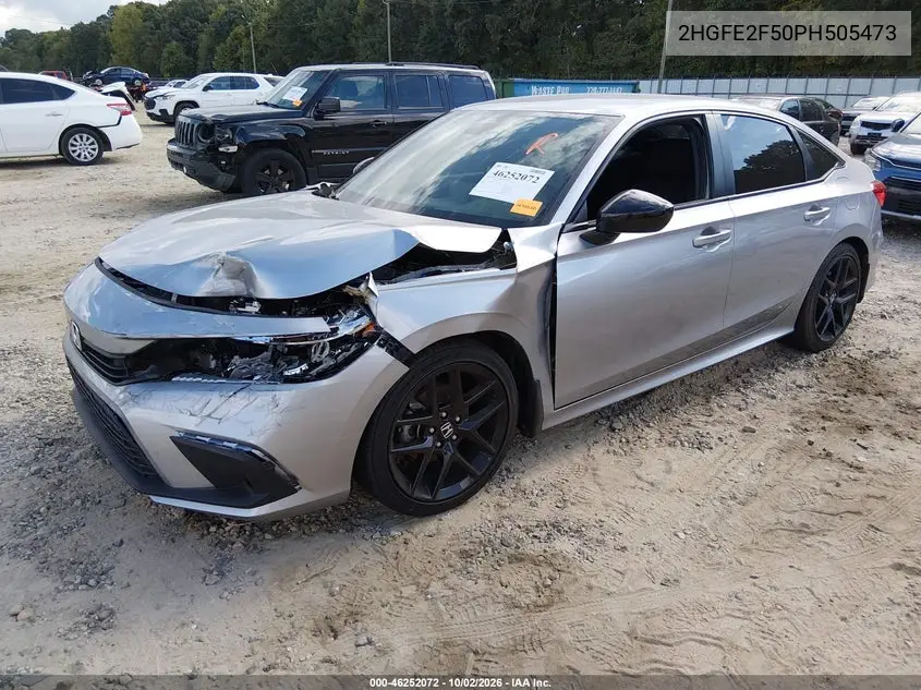 2023 HONDA CIVIC VIN 2HGFE2F50PH505473 — фото 2