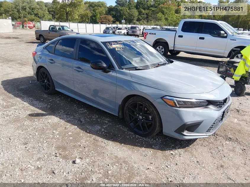 HONDA CIVIC 2023, VIN 2HGFE1E51PH475881