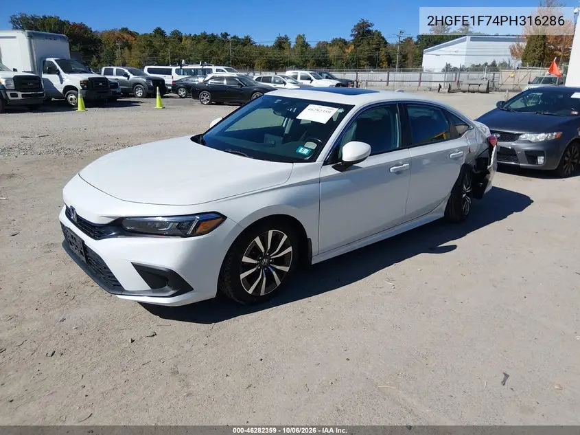 2023 HONDA CIVIC VIN 2HGFE1F74PH316286 — фото 2