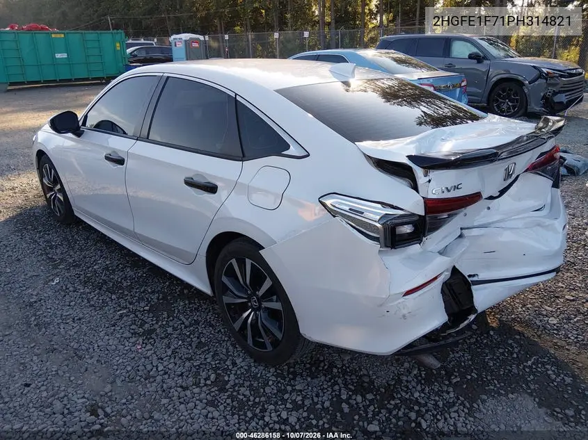 2023 HONDA CIVIC VIN 2HGFE1F71PH314821 — фото 3