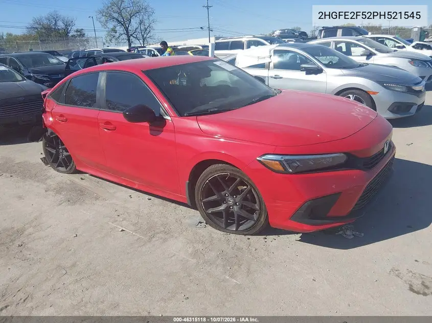 HONDA CIVIC 2023, VIN 2HGFE2F52PH521545