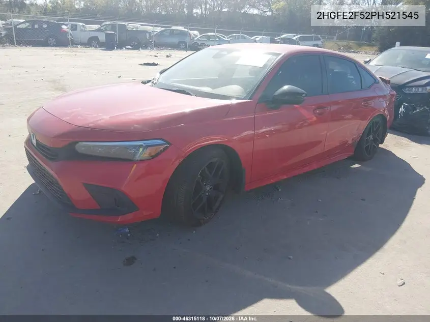 2023 HONDA CIVIC VIN 2HGFE2F52PH521545 — фото 2
