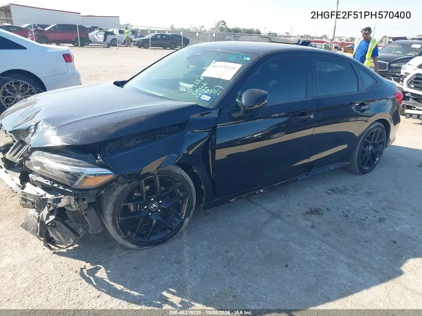 2023 HONDA CIVIC VIN 2HGFE2F51PH570400 — фото 2