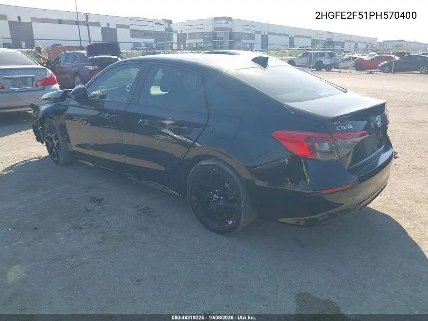 2023 HONDA CIVIC VIN 2HGFE2F51PH570400 — фото 3