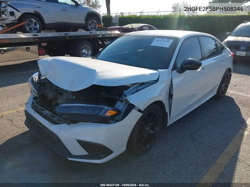 2023 HONDA CIVIC VIN 2HGFE2F58PH508346 — фото 2
