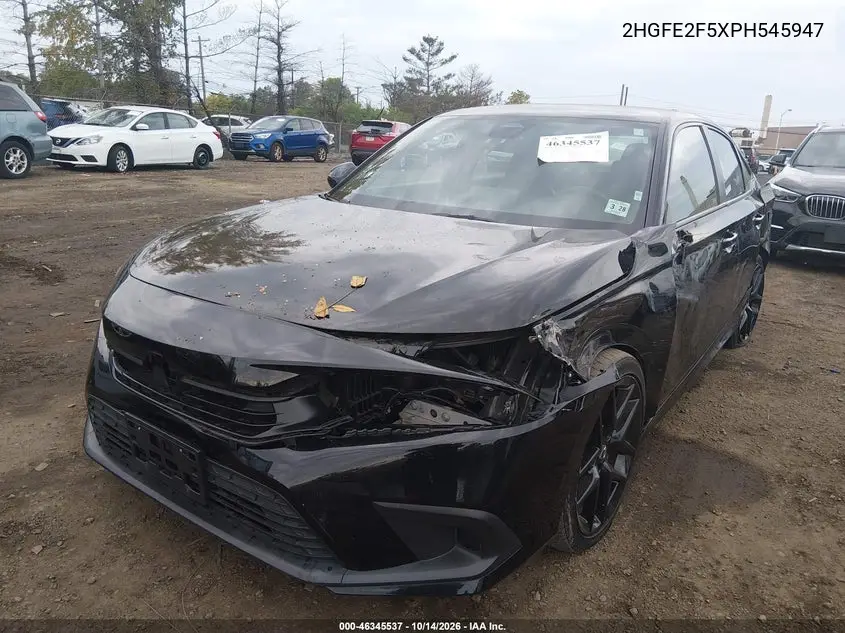 2023 HONDA CIVIC VIN 2HGFE2F5XPH545947 — фото 2