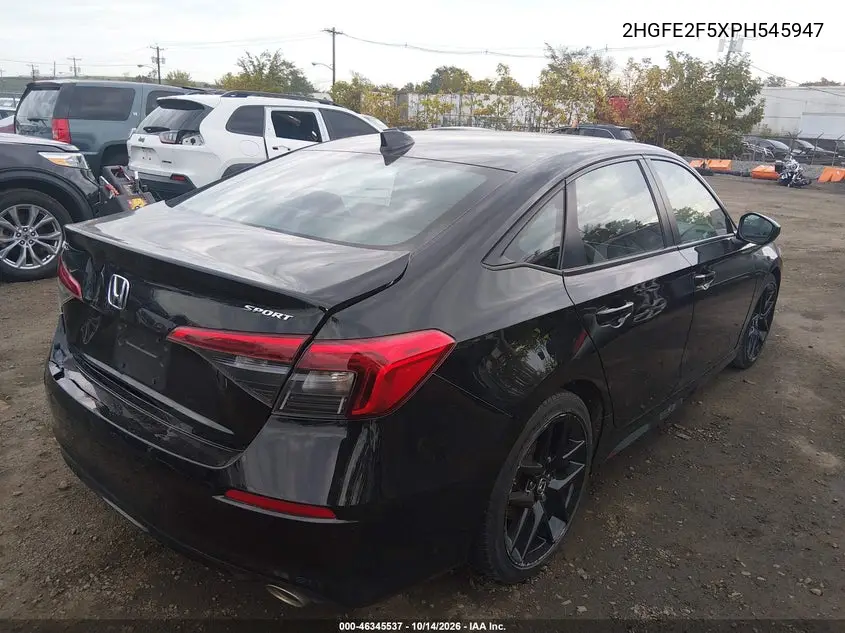2023 HONDA CIVIC VIN 2HGFE2F5XPH545947 — фото 4