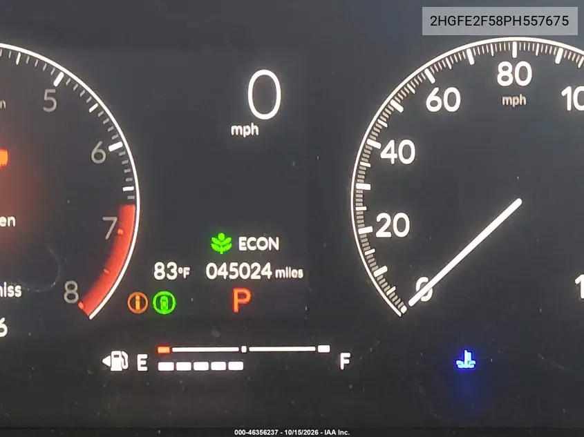 2023 HONDA CIVIC VIN 2HGFE2F58PH557675 — фото 15