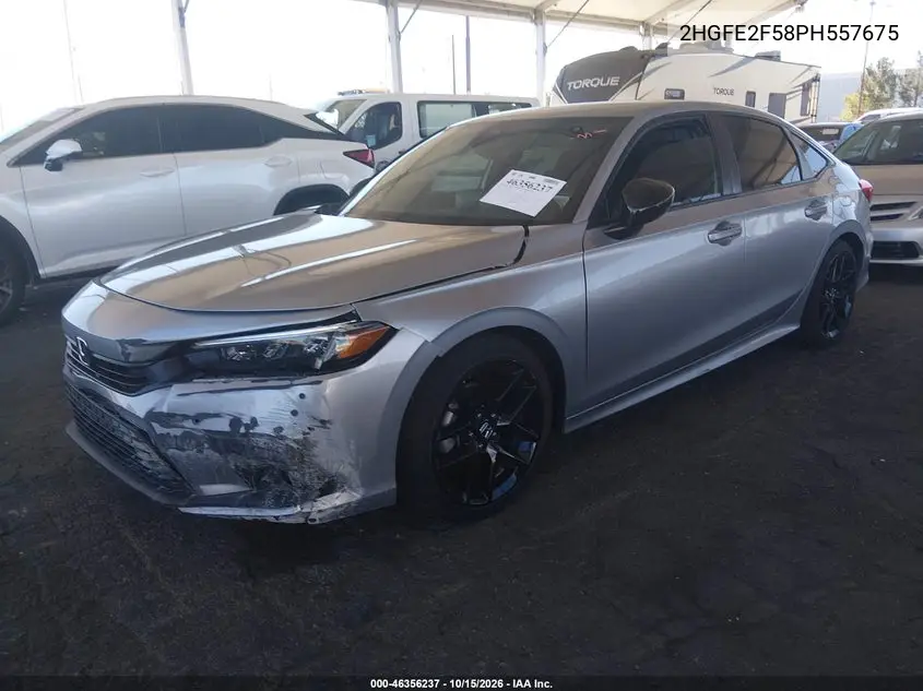 2023 HONDA CIVIC VIN 2HGFE2F58PH557675 — фото 2