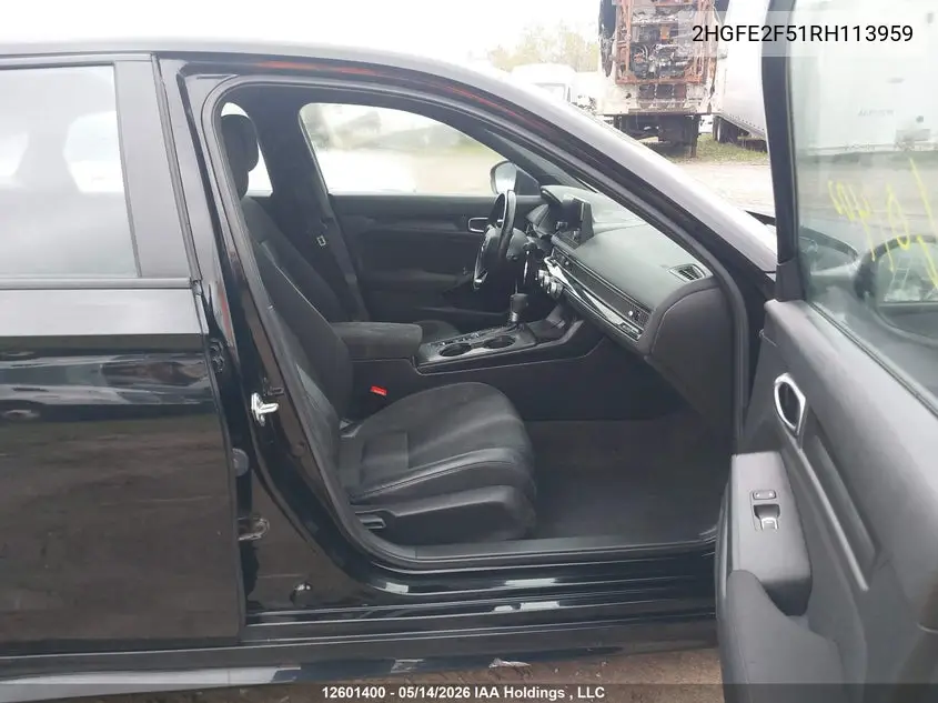 2024 HONDA CIVIC VIN 2HGFE2F51RH113959 — фото 5