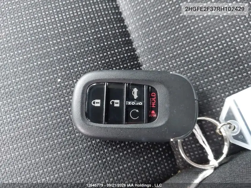 2024 HONDA CIVIC VIN 2HGFE2F37RH102429 — фото 11