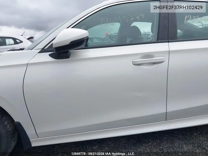2024 HONDA CIVIC VIN 2HGFE2F37RH102429 — фото 12