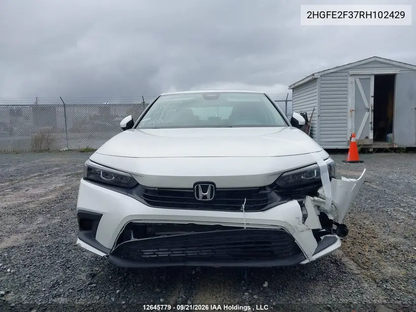 2024 HONDA CIVIC VIN 2HGFE2F37RH102429 — фото 13