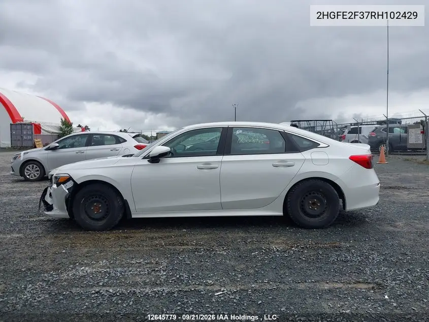 2024 HONDA CIVIC VIN 2HGFE2F37RH102429 — фото 15