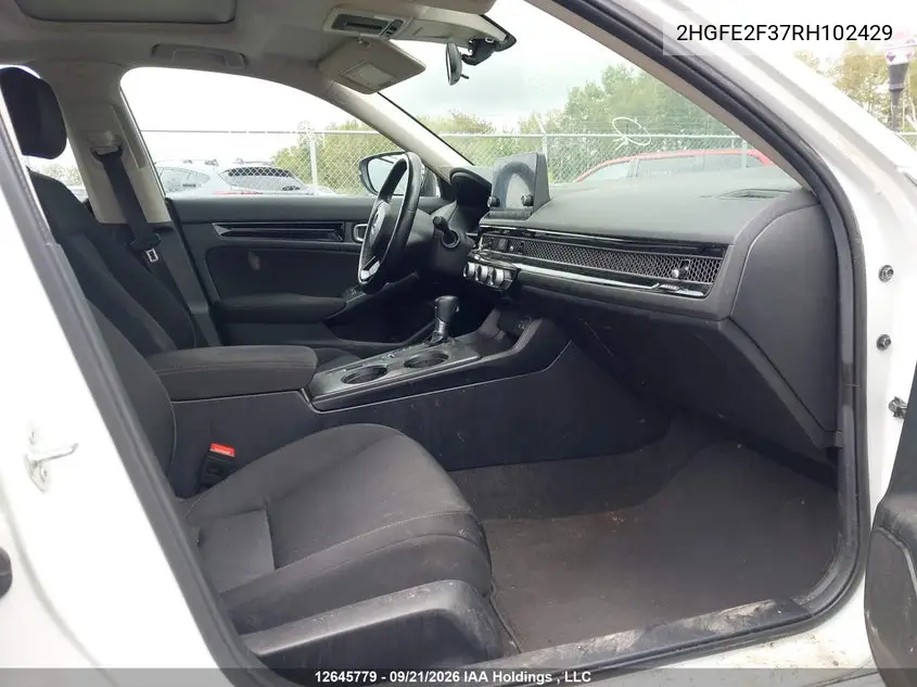2024 HONDA CIVIC VIN 2HGFE2F37RH102429 — фото 5