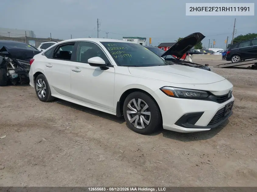 HONDA CIVIC 2024, VIN 2HGFE2F21RH111991