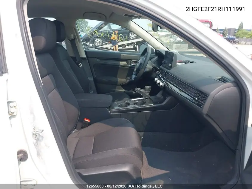 2024 HONDA CIVIC VIN 2HGFE2F21RH111991 — фото 5