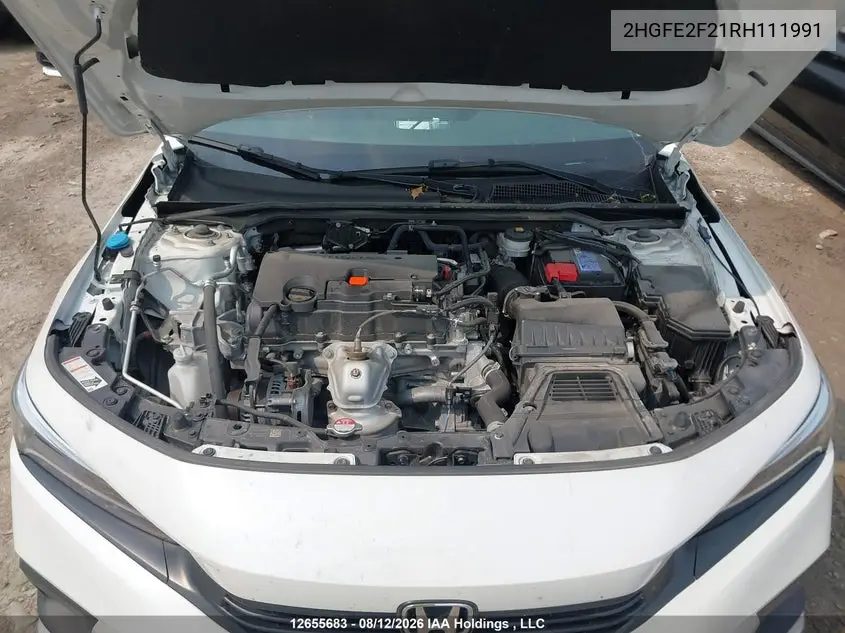 2024 HONDA CIVIC VIN 2HGFE2F21RH111991 — фото 9