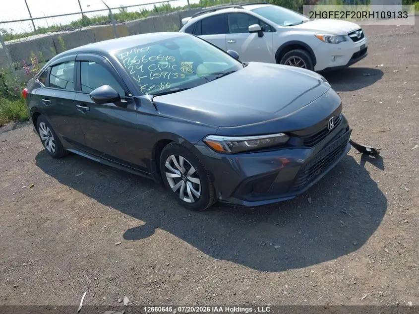 HONDA CIVIC 2024, VIN 2HGFE2F20RH109133