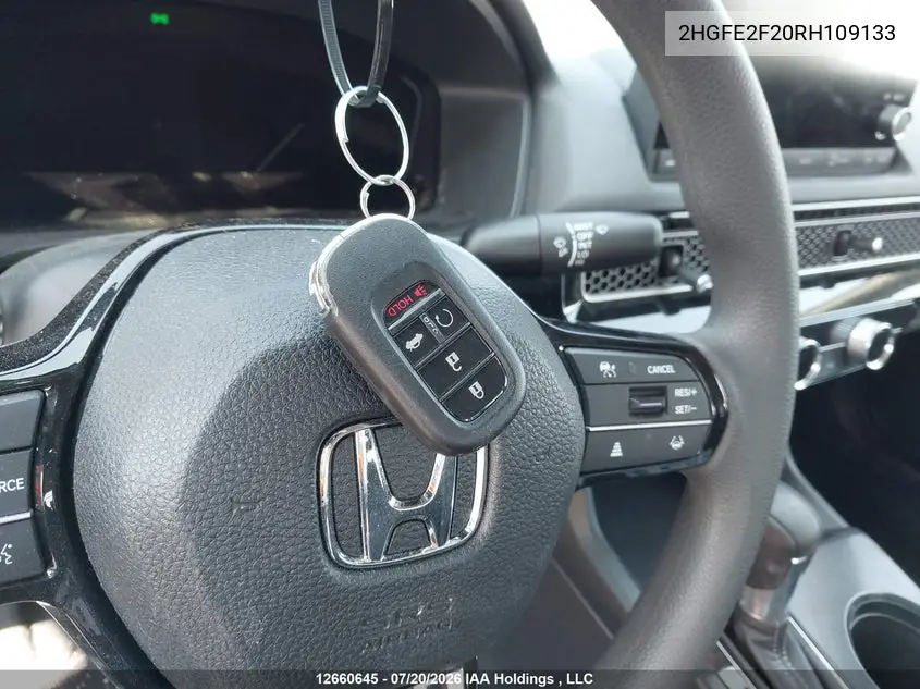 2024 HONDA CIVIC VIN 2HGFE2F20RH109133 — фото 11