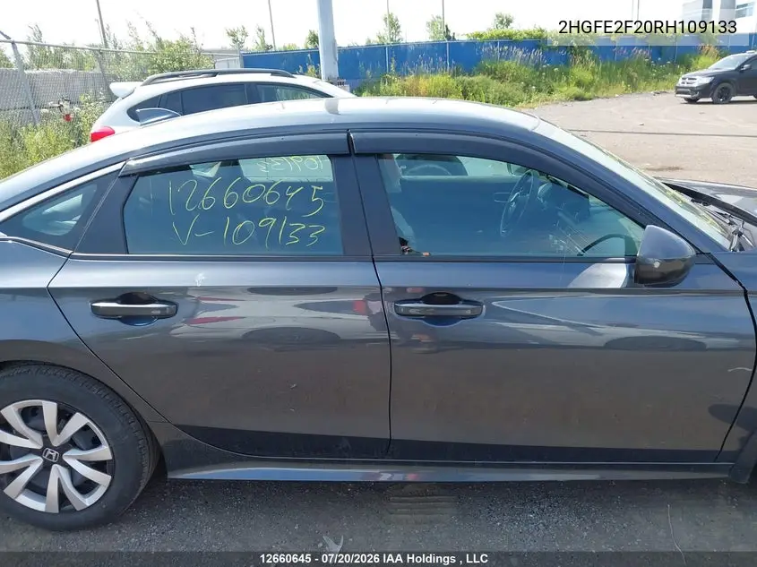 2024 HONDA CIVIC VIN 2HGFE2F20RH109133 — фото 13