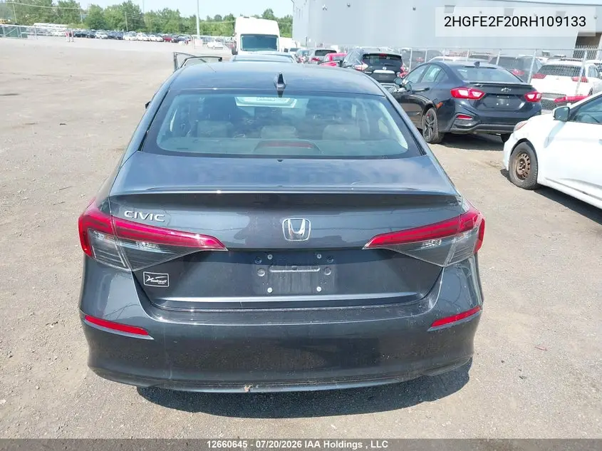 2024 HONDA CIVIC VIN 2HGFE2F20RH109133 — фото 16