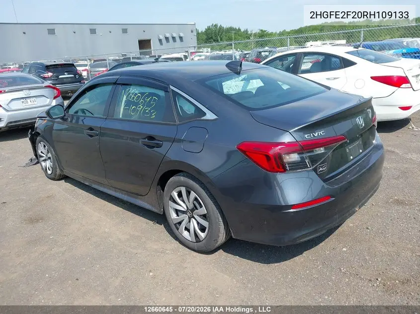 2024 HONDA CIVIC VIN 2HGFE2F20RH109133 — фото 3