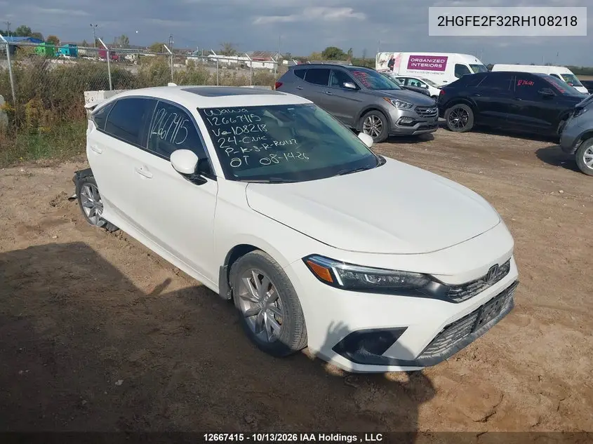 HONDA CIVIC 2024, VIN 2HGFE2F32RH108218