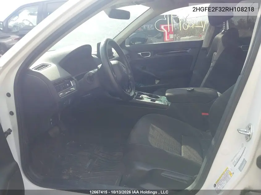 2024 HONDA CIVIC VIN 2HGFE2F32RH108218 — фото 19