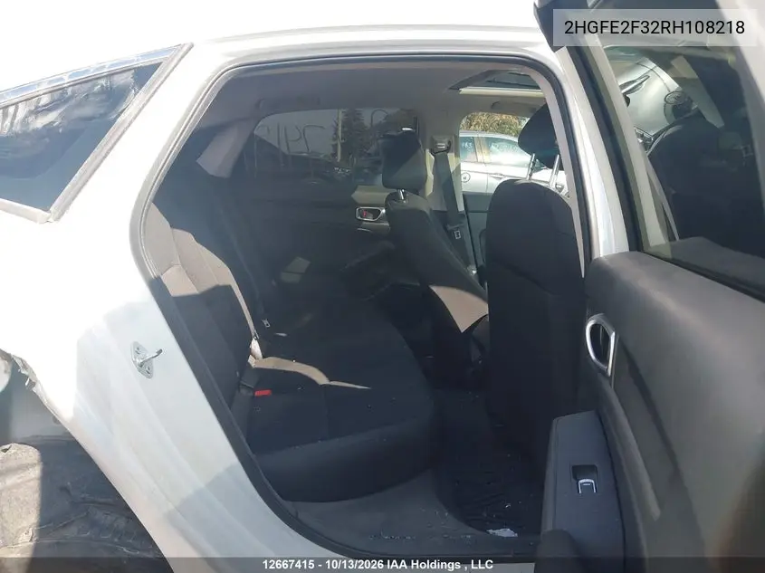 2024 HONDA CIVIC VIN 2HGFE2F32RH108218 — фото 8