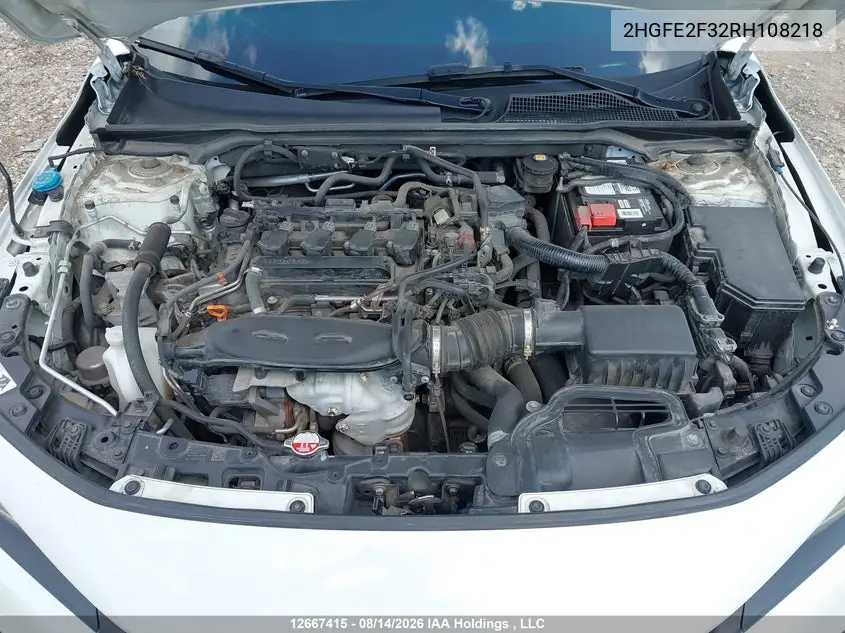 2024 HONDA CIVIC VIN 2HGFE2F32RH108218 — фото 9