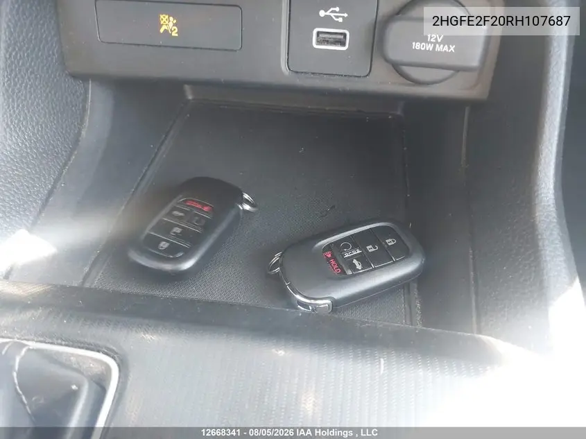 2024 HONDA CIVIC VIN 2HGFE2F20RH107687 — фото 11