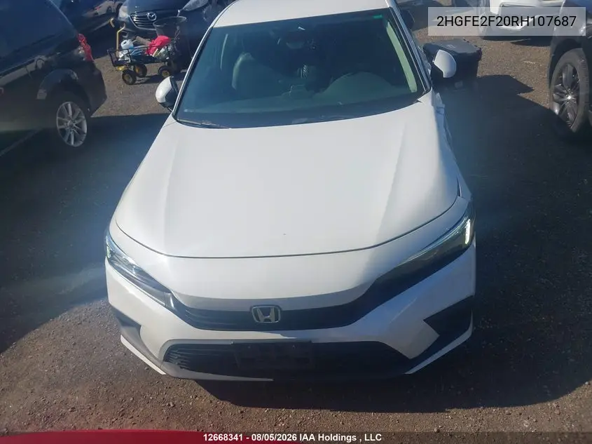 2024 HONDA CIVIC VIN 2HGFE2F20RH107687 — фото 12