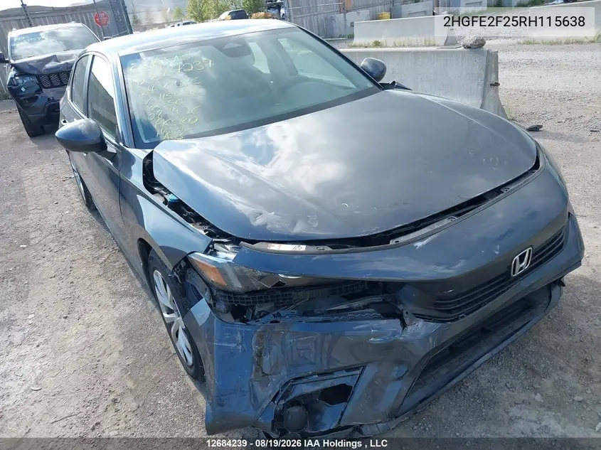 HONDA CIVIC 2024, VIN 2HGFE2F25RH115638