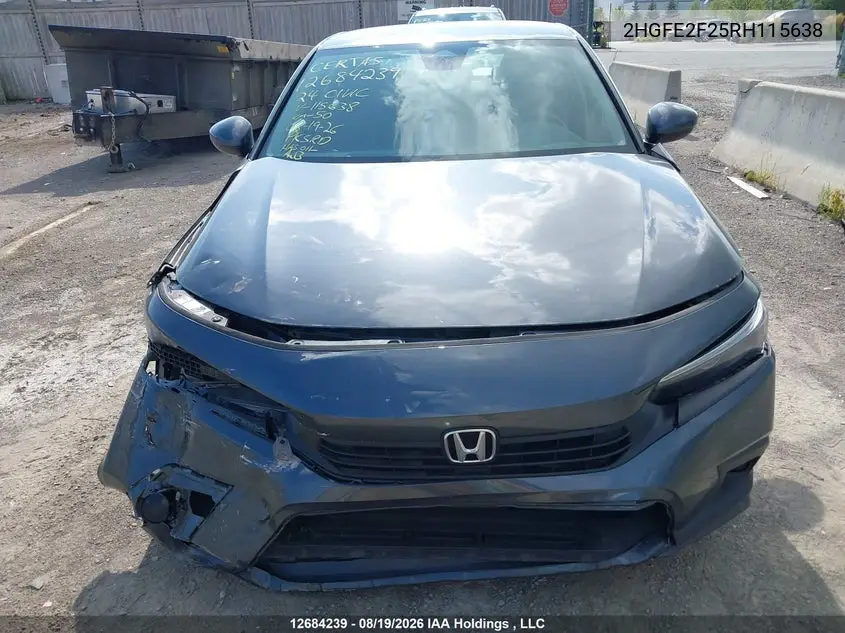 2024 HONDA CIVIC VIN 2HGFE2F25RH115638 — фото 13