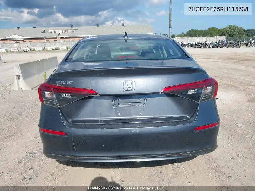2024 HONDA CIVIC VIN 2HGFE2F25RH115638 — фото 17