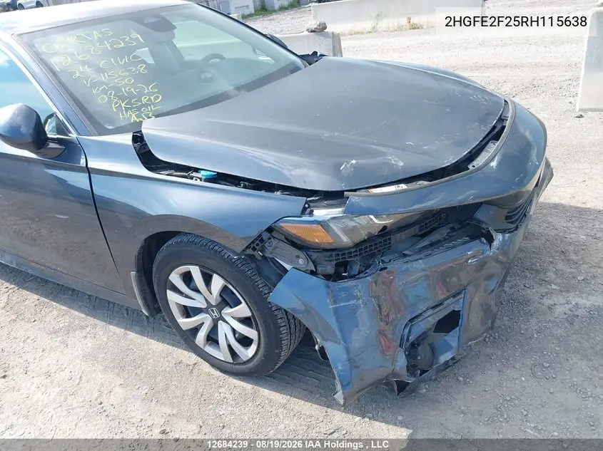 2024 HONDA CIVIC VIN 2HGFE2F25RH115638 — фото 20