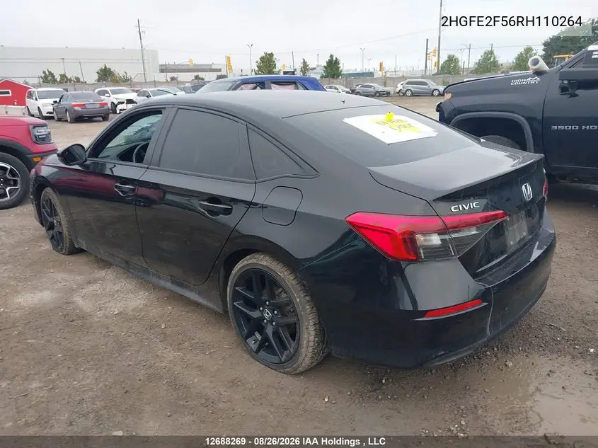 2024 HONDA CIVIC VIN 2HGFE2F56RH110264 — фото 3