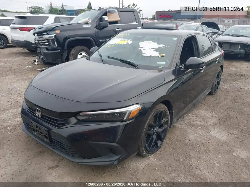 2024 HONDA CIVIC VIN 2HGFE2F56RH110264 — фото 6