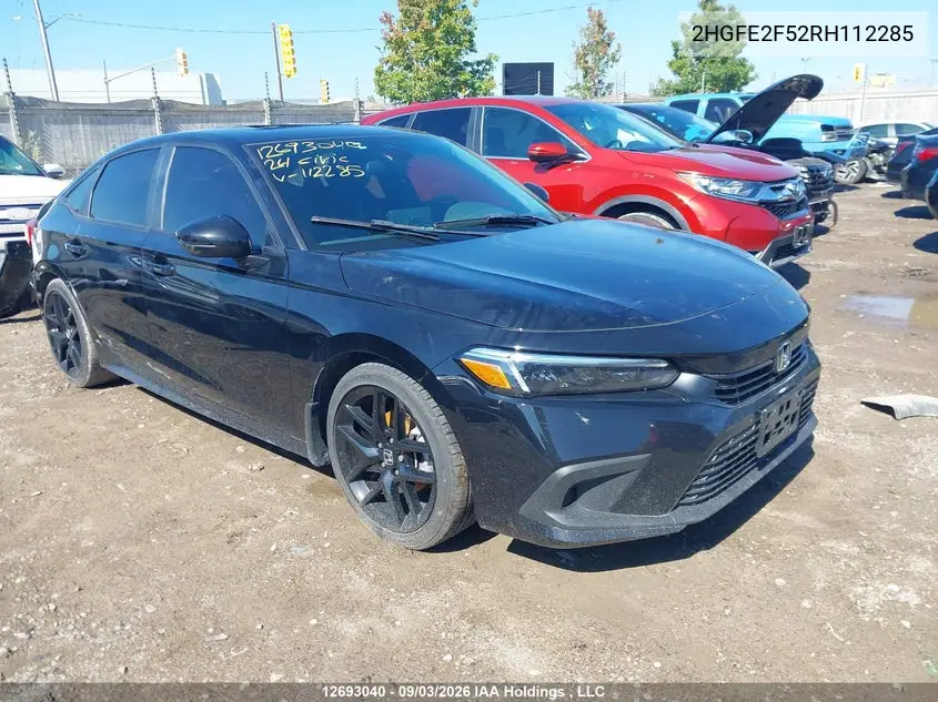 HONDA CIVIC 2024, VIN 2HGFE2F52RH112285