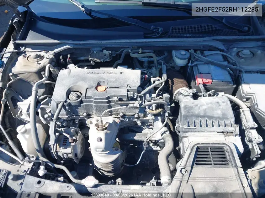 2024 HONDA CIVIC VIN 2HGFE2F52RH112285 — фото 10