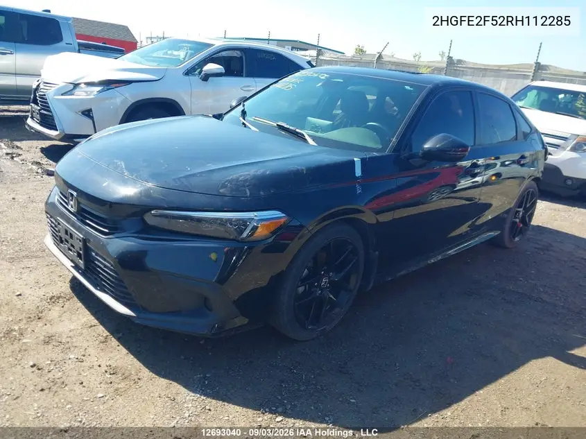 2024 HONDA CIVIC VIN 2HGFE2F52RH112285 — фото 2