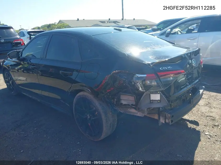 2024 HONDA CIVIC VIN 2HGFE2F52RH112285 — фото 3